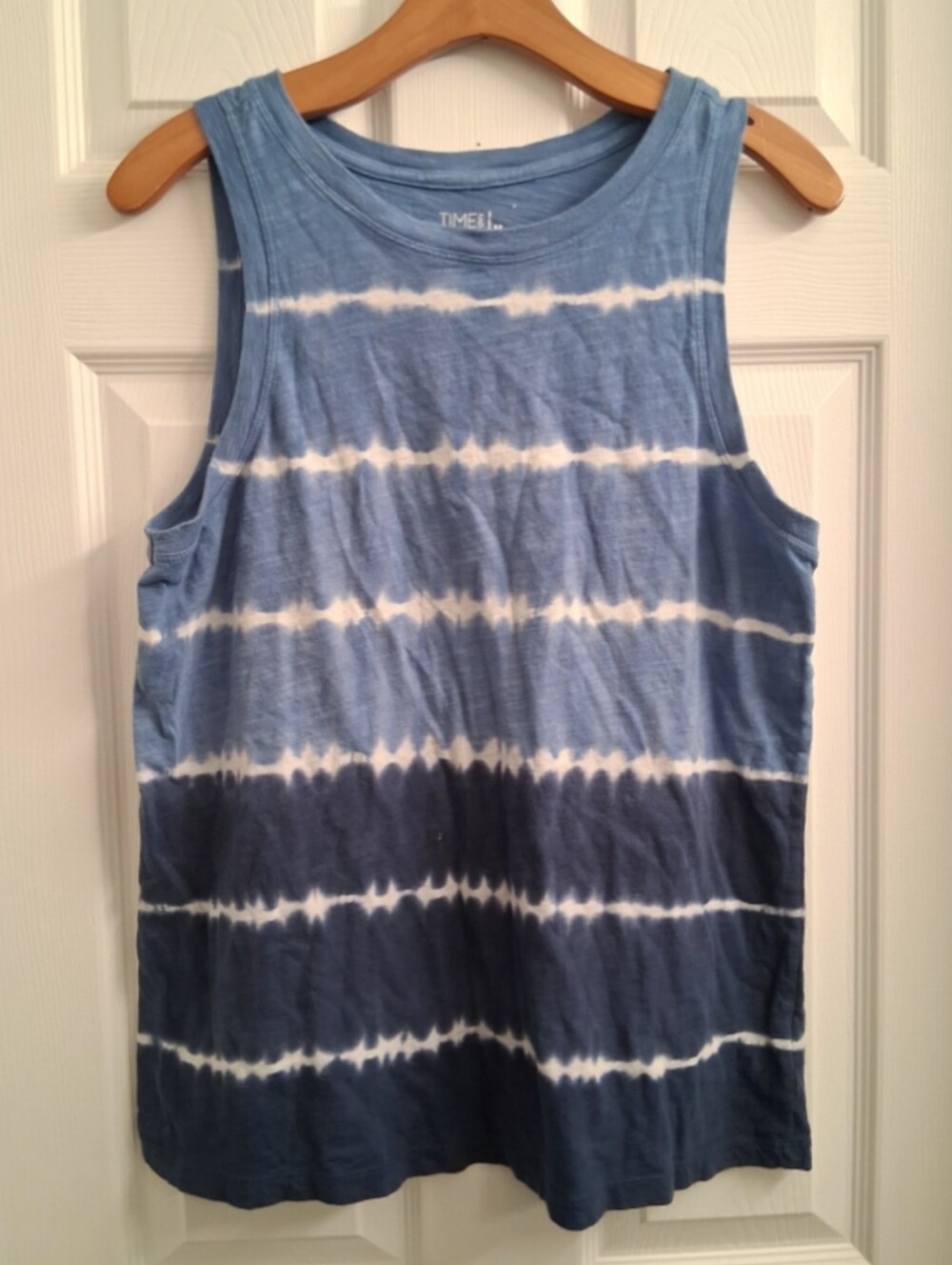 Time And Tru Blue Tie Dyed Tank Top Medium